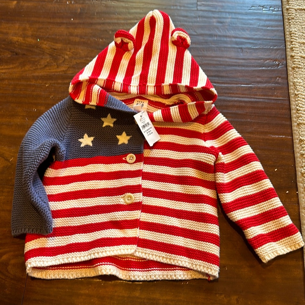 Baby gap 6-12 month button down jacket knitted with hoodie